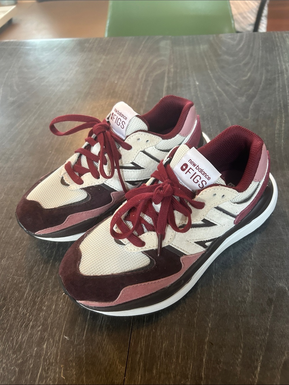 New Balance Women's Burgundy, Cream & Pink Sneakers